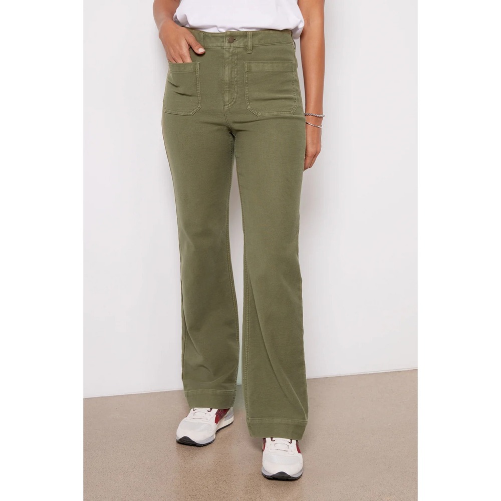 Faherty Stretch Terry Patch Pocket Pants in Olive Green Size 26